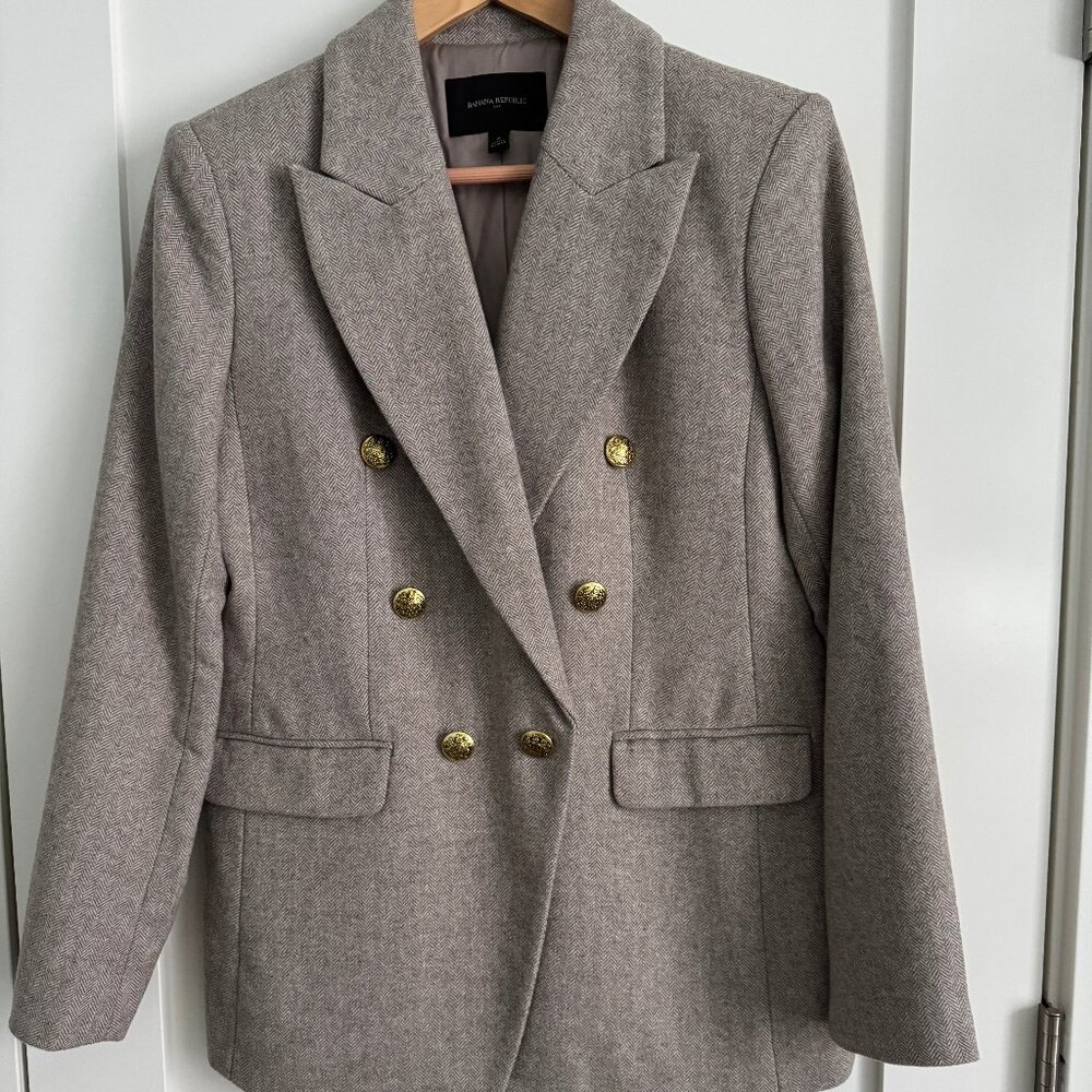 Banana Republic Double Breasted Wool Blend Blazer size 8